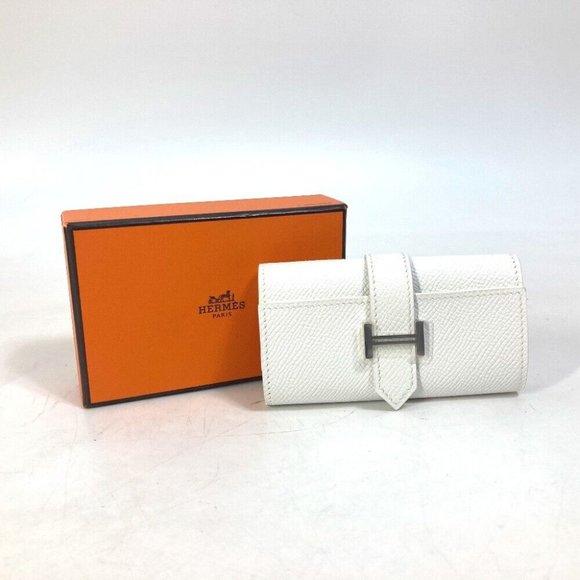 HERMES HHardware Bearn 4-Ring Key Key Case Epsom White/SilverHardware Unused - Picture 10 of 10